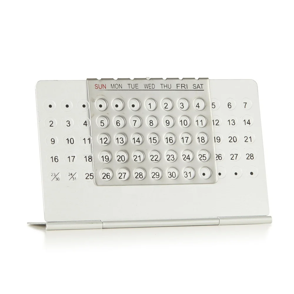 2024 Custom Business Gift Tables Office Gifts Desk Standing Displays Mini Aluminum Promotions Perpetual Calendar