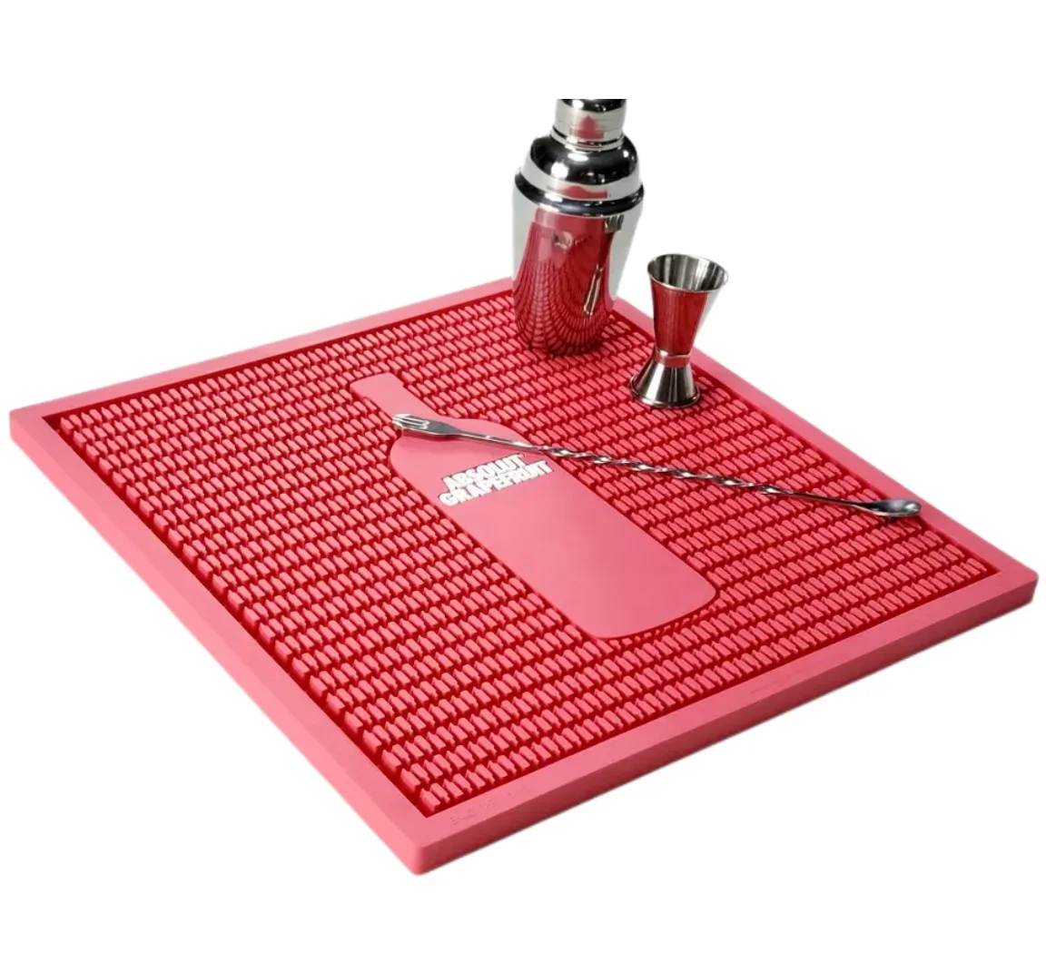 China Suppliers Custom Branded Jack Daniels Bar Mat For Drinks Anti Slip Rubber Bar Counter Mat