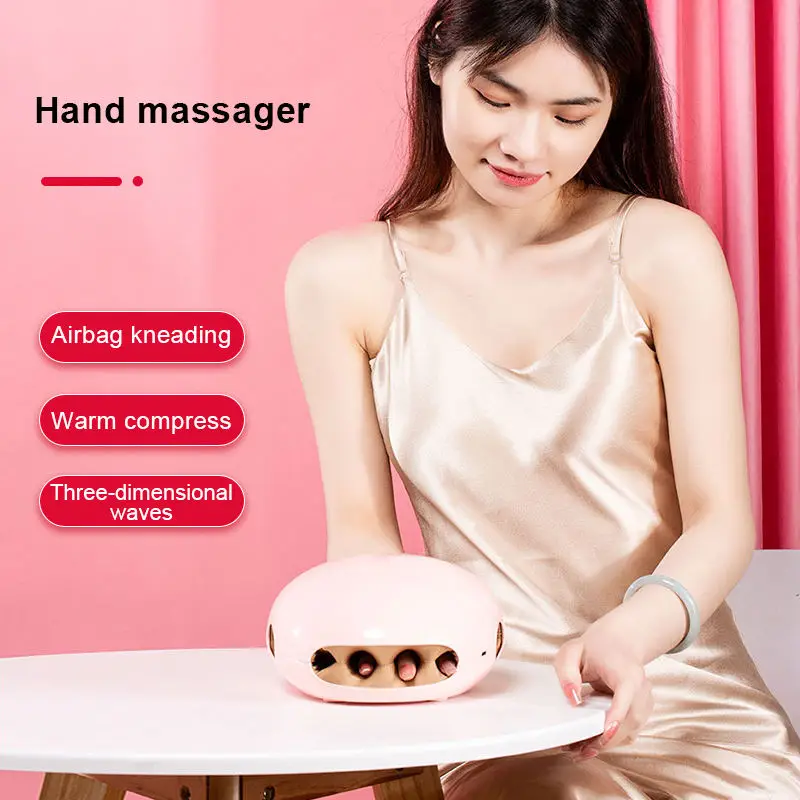 Cordless Electric Air Compression Hand Palm Fingers Massager Pain Relief Finger Hand Massager with heating
