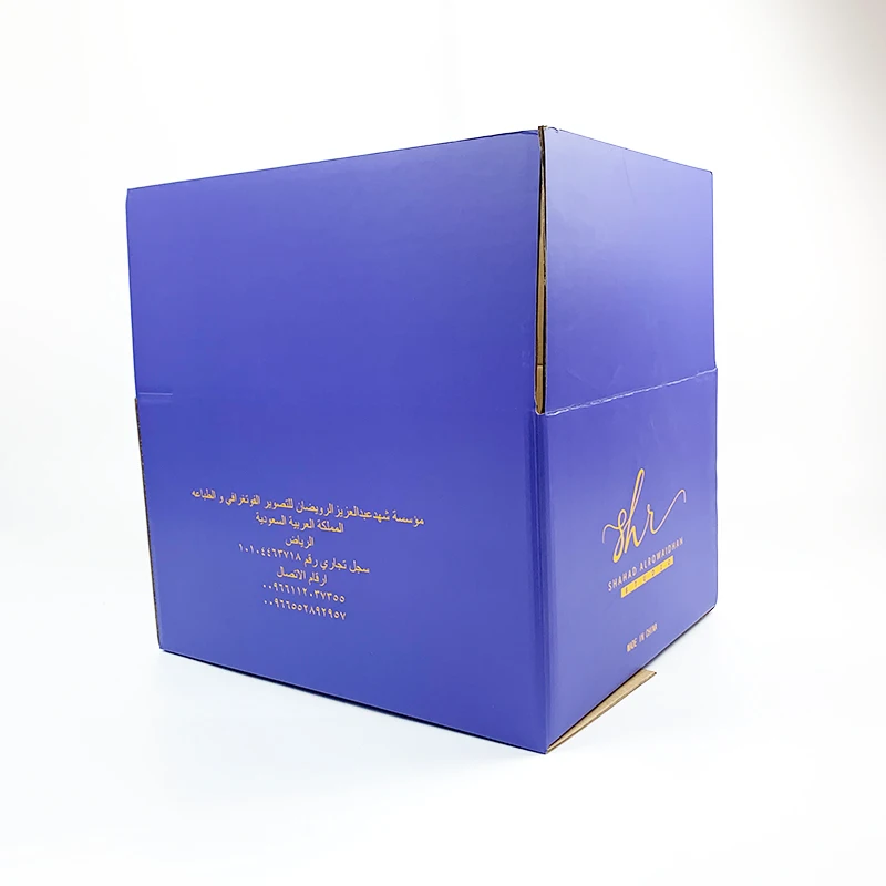 Colored Cardboard Mailing Shipping Boxes Big Moving Custom Logo Large Corrugated Carton Box Customizable Flat Sturdy Purple OEM