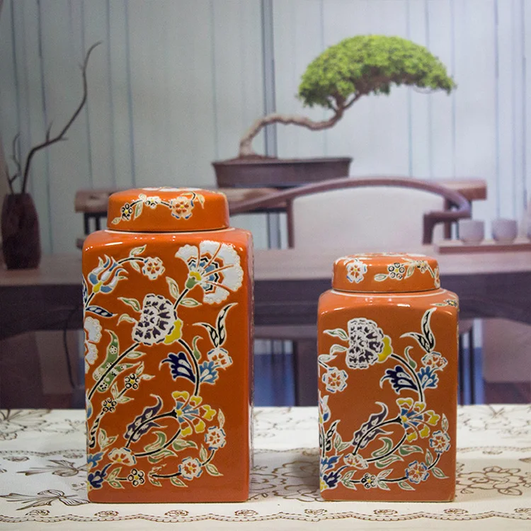 Chinese Style Ceramic Factory  Retro Vases Porcelain Decorations Hand Painted Living Room Vases Decoration
