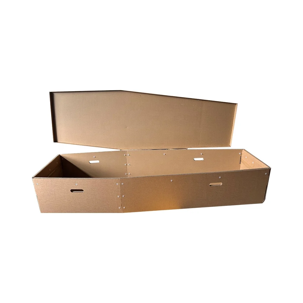 European Style Portable Cardboard Coffin for Adult Urns Easy Shipping MDF Wood Paper Casket for Funeral Homes Cremation Ashes