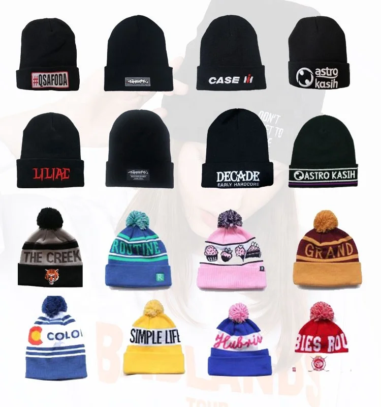 OEM wholesale acrylic white embroidered logo customize kids beanies hat