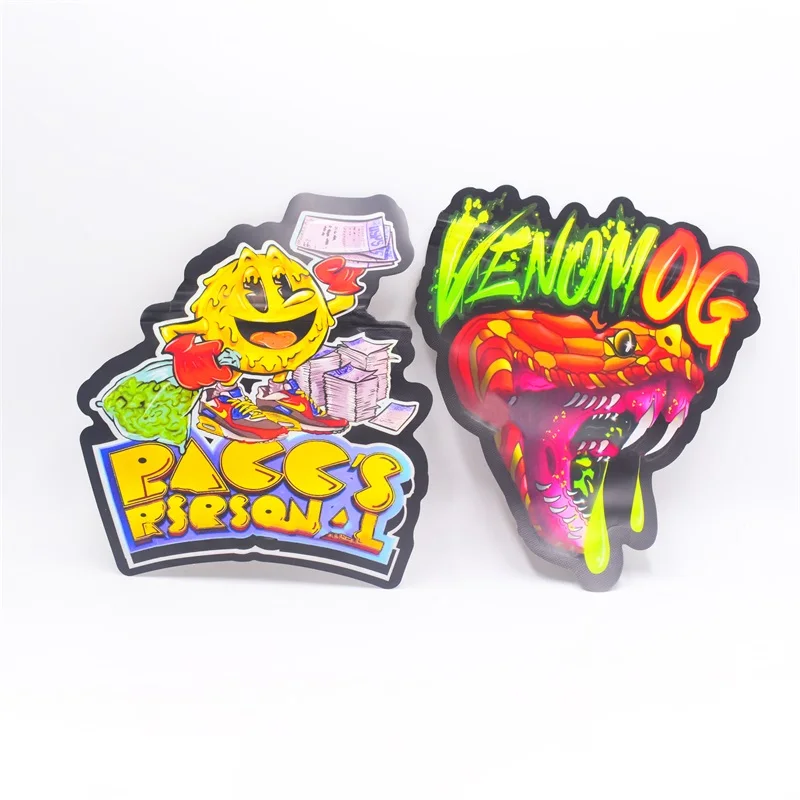 Free Sample Smell Proof Candy Tea Powder Food Grade CR Flat Bag 3.5 g Resealable Zipper Packaging Stand Up Pouch Mylar Bags