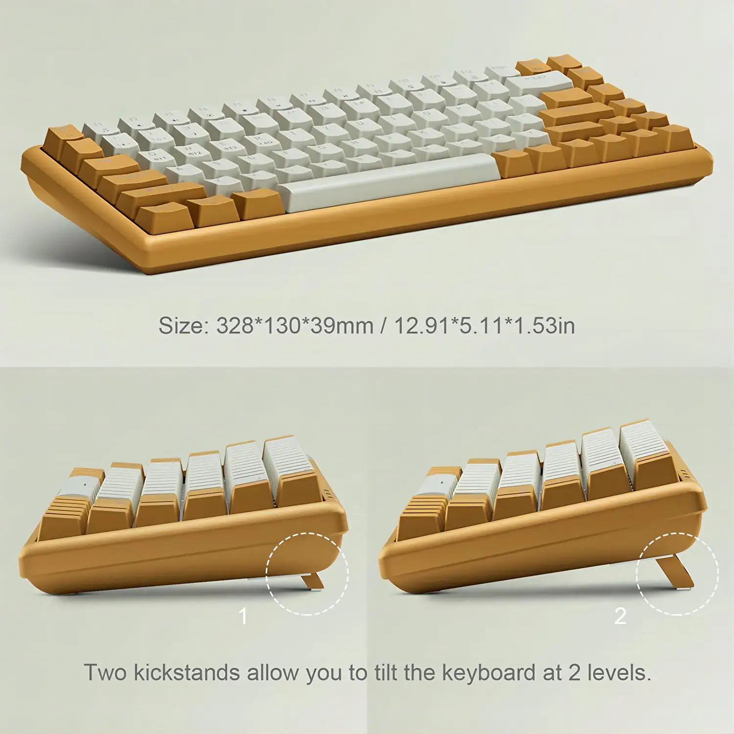 Wireless BT5.0 Hybrid Mechanical Multi-color Backlit Keyboard, USB 2.4G Cordless Compact Cute 80% Computer Keyboard 84keys