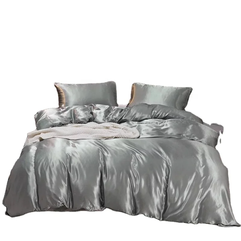 
Drop Shipping Luxury Wholesale Imitated Silk King Size Duvet Cover Set Quilt Cover For Beauty Bed Spa Massage 