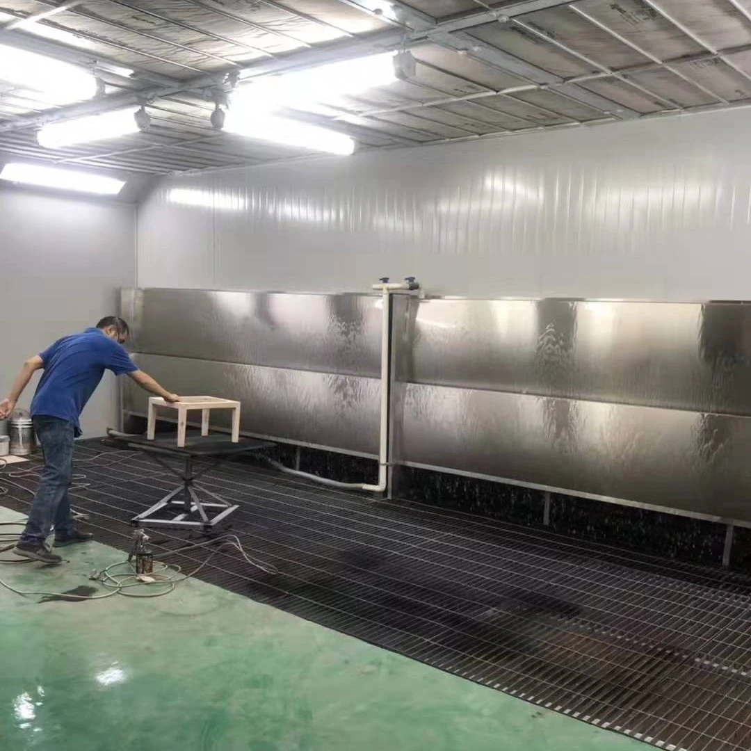 CE approved dust free water curtains furniture spray booth drying room paint wooden parts spray booths for sale