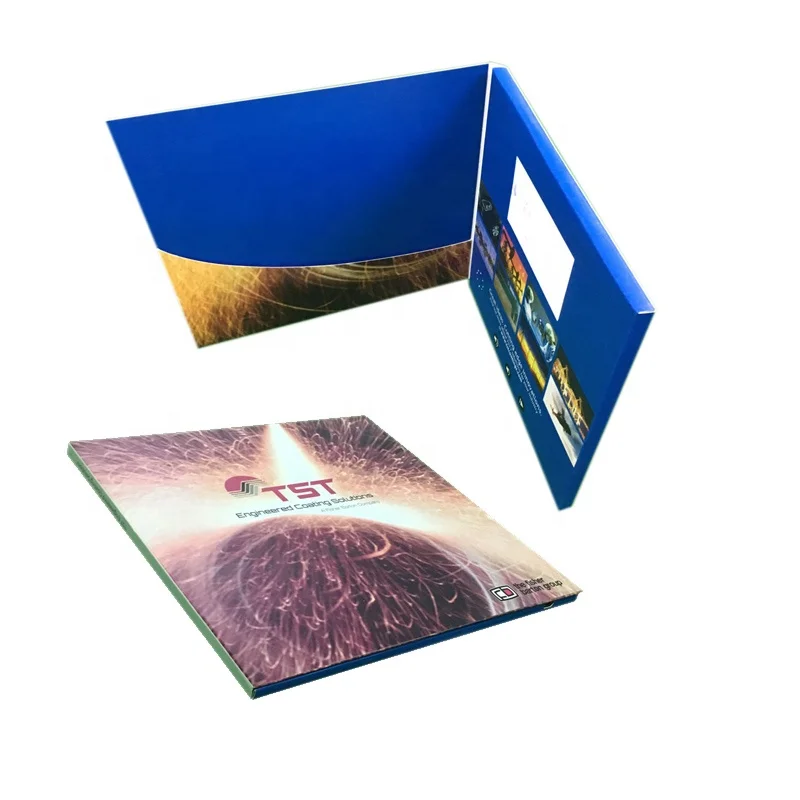 Custom 7 Inch Video Book Greeting Card Folder Digital Business Card Video Brochure LCD Screen Invitation Card