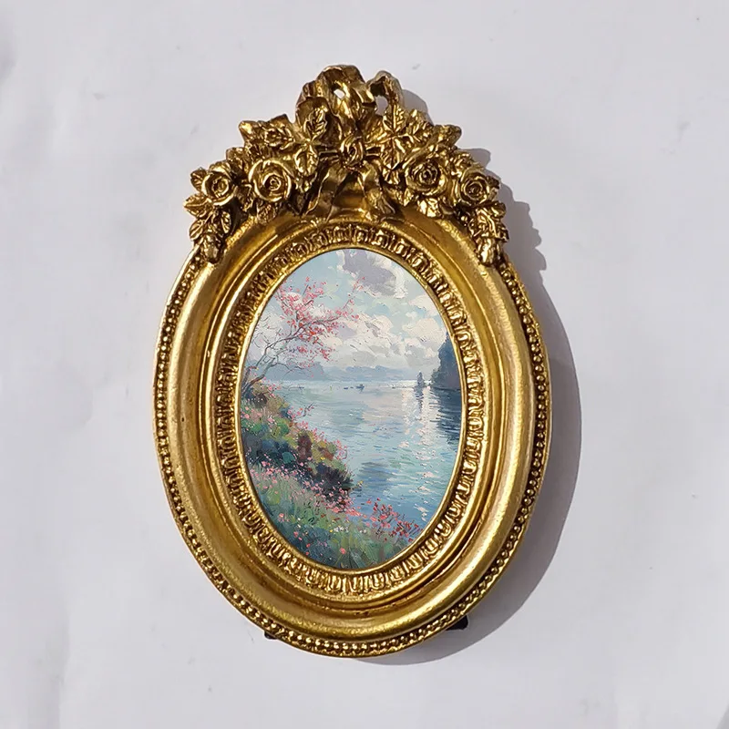 Poly Resin mini small photo kids glass frame gold baroque frame children favor gift home decoration