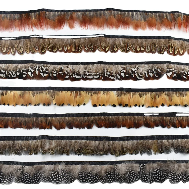 Wholesale Natural Pheasant Feather Trims Ribbon Feathers for Crafts Trim Fringe Clothing Accessories Wedding Plumas