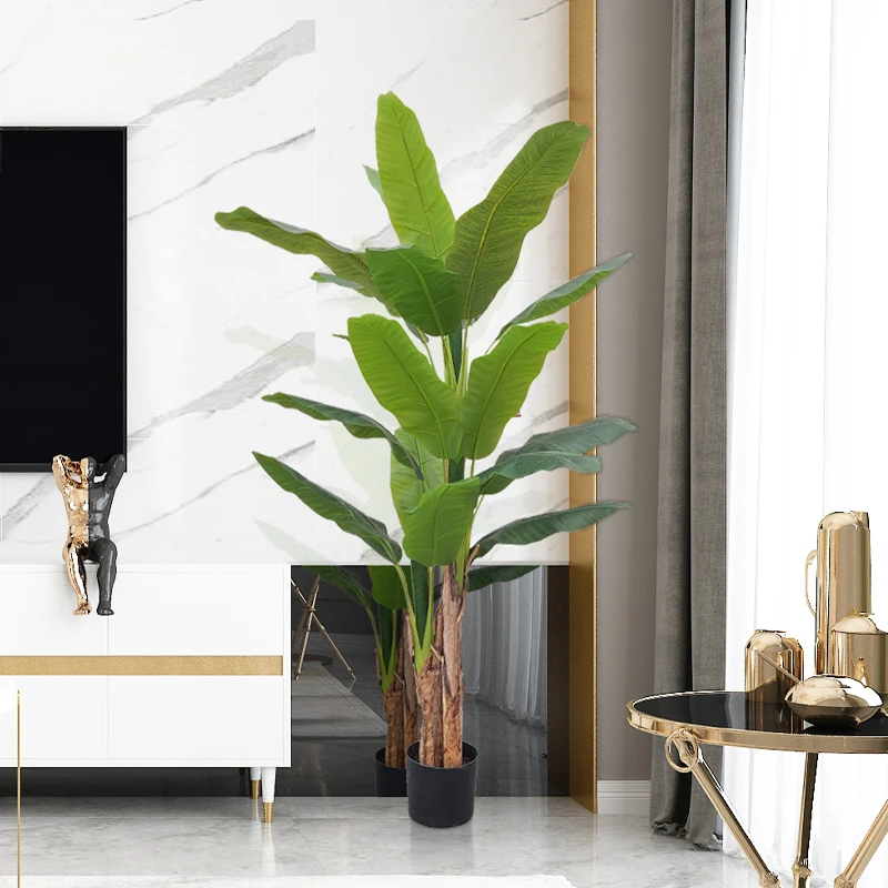 Variety Silk Faux Banana Tree Landscaping Greenery Trees Indoor Nearly Natural Plants