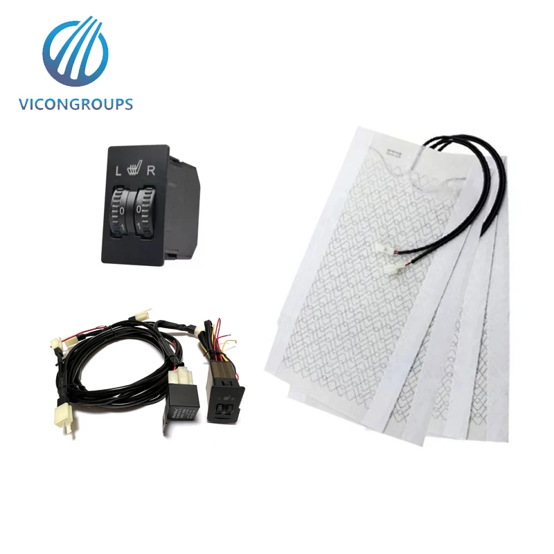 Universal 12V Car Heated Seat Heating Pad Warmers Car Seat Heater Kit with switch controller