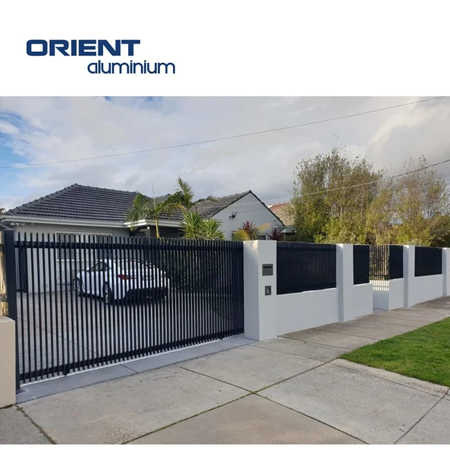 Custom  design metal front gates competitive price factory sale powder coated aluminum main gate