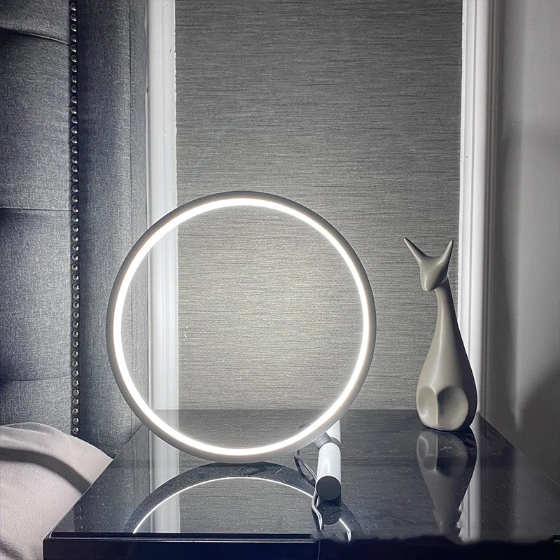 Color Changing Table Lamp  RGB Ring Table Lamp Remote Control Dimmable LED Table Lamp Suitable for Bedroom Gaming