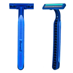 Twin 2 two blade plastic handle disposable razor with lube strip shaving razor with high quality stainless steel