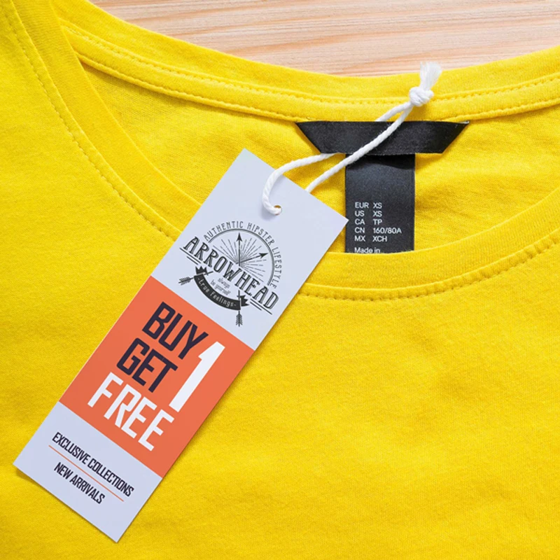 Fashion Free Sample Recycled Label Embossed Hang Tag Special Cardboard Gift String Brand Name Hangtags For Clothing Own Logo