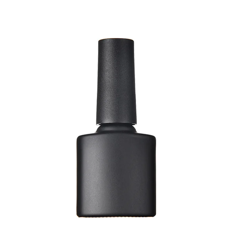 Empty Matte Black Glass Nail Polish Bottles with Brushes
