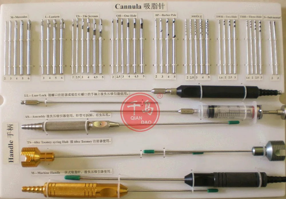 Facial fat transfer kit for fat transplantation liposuction fat harvesting cannulas Set