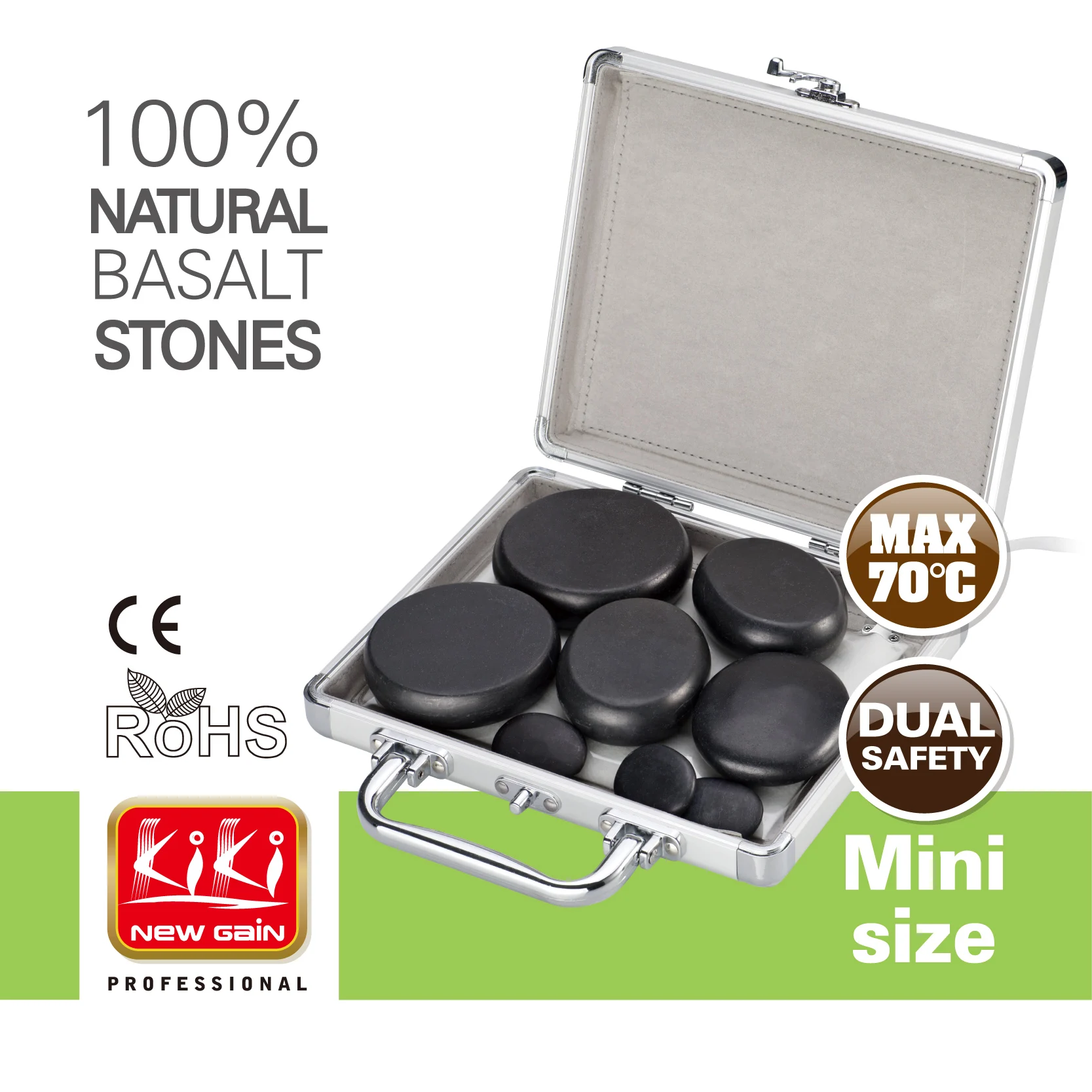 KIKI NEWGAIN 36PCS Natural Hot Spa Massage Stone set Body Massage Hot Stone for Beauty Salon