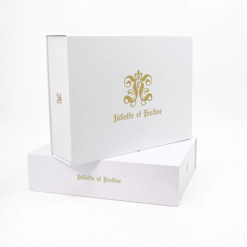 Luxury Black Folding Magnetic Box OEM Custom Logo Baffle Support Rigid Cardboard Paper Box Gift Box For Clothes Cosmetic Packing