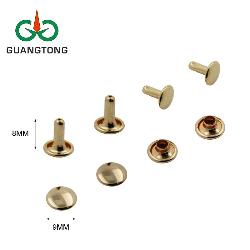 Garment accessories 8 mm metal single head black rivets for clothing jacket