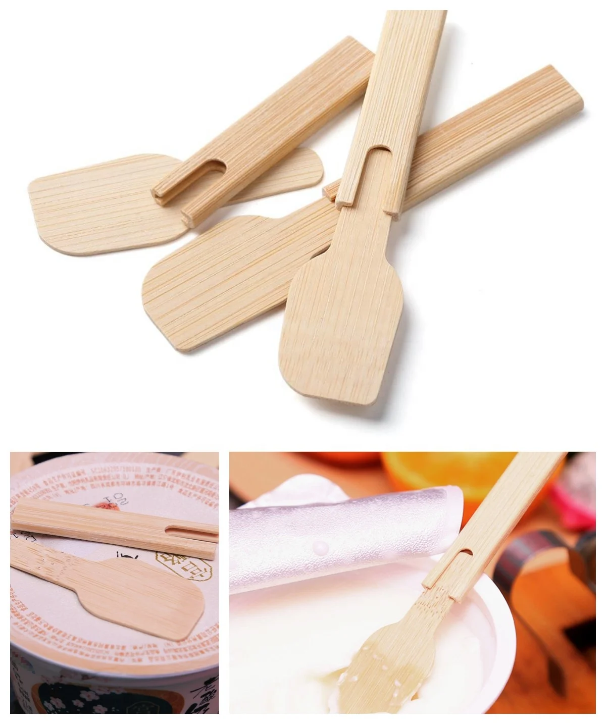 Icecream Plastic Spoons Alternative Bambo Mini Spoon for Ice cream Cup