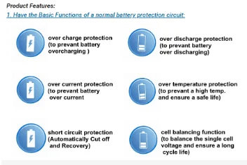 BMS PCM 17S 54.4V  70A Li-ion LiFePO4 Battery Pack For EV,Golf trolley,Electrical car,UPS With Balance