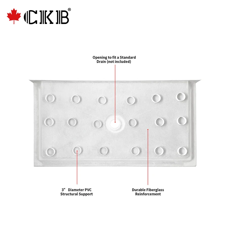 5 Years Warranty Custom Made Without Antislip Center Drain Rectangle ABS Bathroom Shower Tray