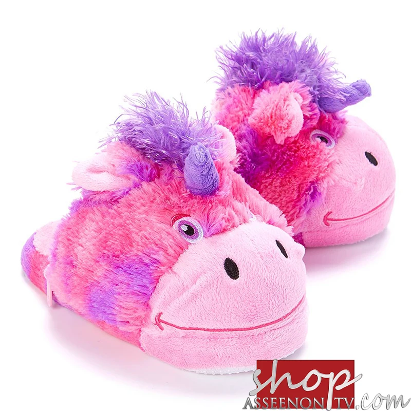 Creative Furry Cartoon Noctilucence Slippers with built-in lights For Kid