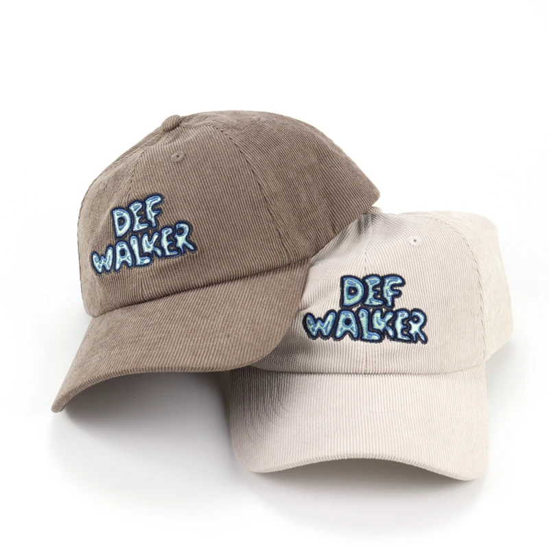 Supply High Quality Customized Corduroy Dad Cap Embroidery Logo Unstructured Strapback Hats For Men Women