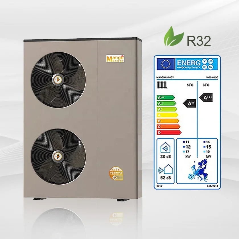 Air To Water R32 Heat Pump 16kw 18kw 20kw EVI DC Inverter Water Heater DHW Heat Cool
