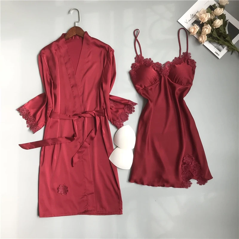  OEM ODM Custom Wholesale Satin Silk Sleepwear Plus Size Pajama Set Women 2 Piece