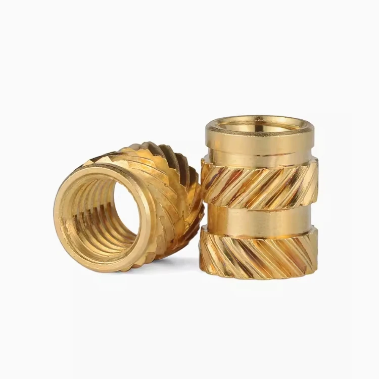 M2-M6 Brass Nut Inserts Knurled Earth Eight Twill Hot Melt Injection Moulding Nut Inlays Pre-buried Hot Pressing Nut