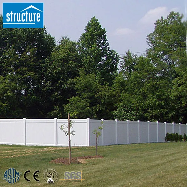 Outdoor White Vinyl/Pvc Privacy Fencing Panels 6X8 Temporary Foldable Plastic Fence European Style For Garden