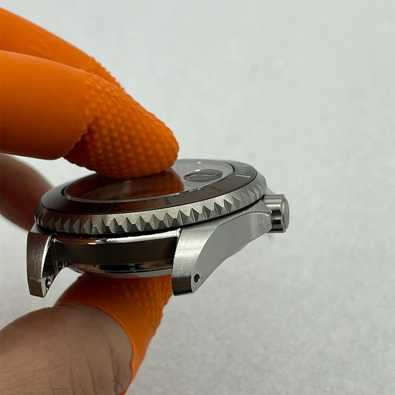 Wholesale custom low moq 20atm sapphire glass 316L stainless steel nh35 brush matt titanium watch part case men for sale