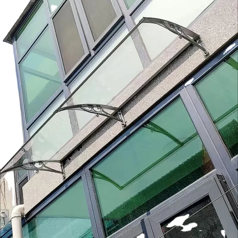 solid polycarbonate sheet awing/ hollow polycarbonate sheet for awning with aluminium profile/strip