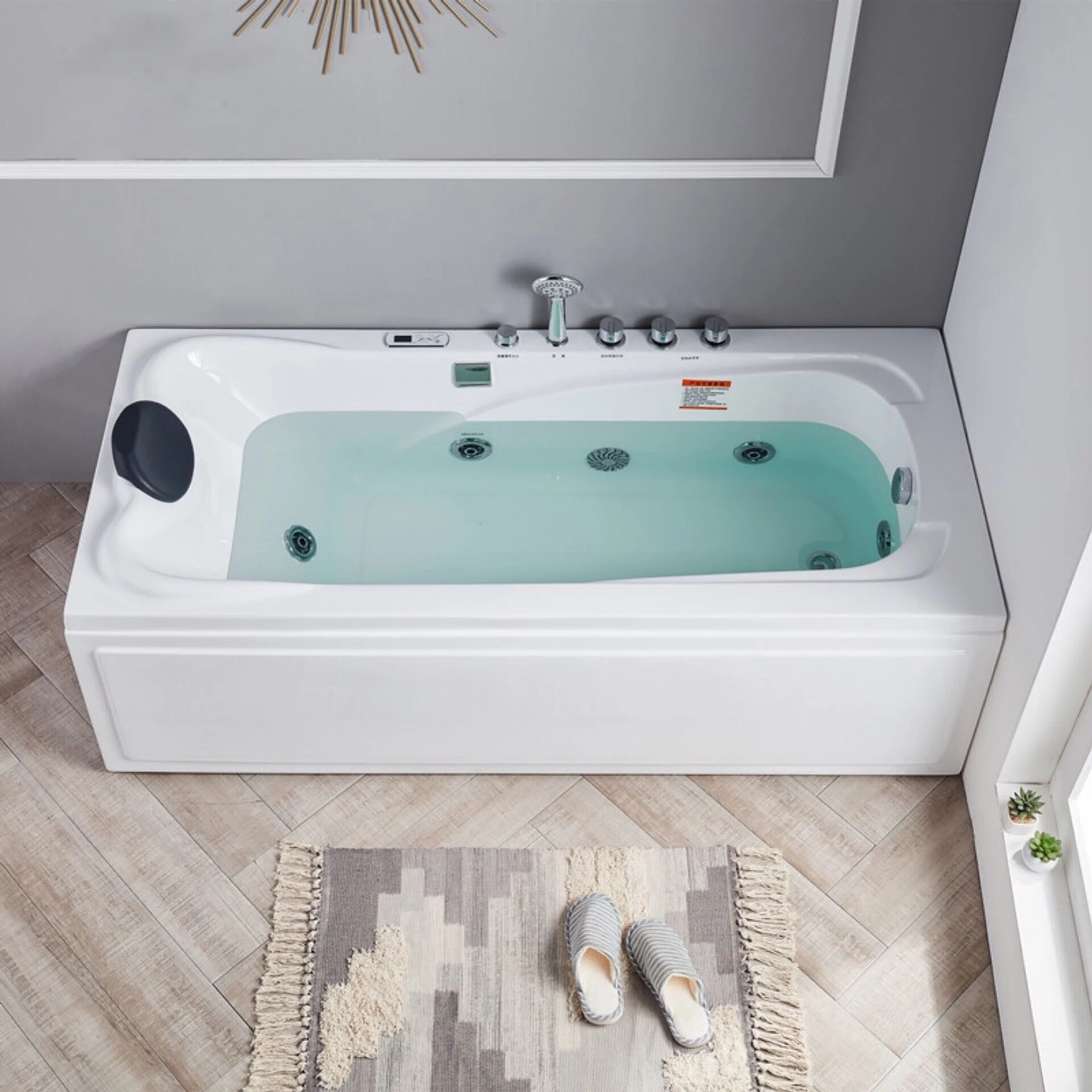 6038 jets whirlpool with tv folding bathtub galvanized bath tub