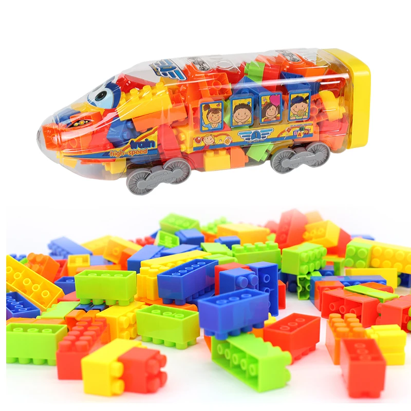 Baby Large Particles Plastic Building Blocks Kids Educational High Train Building Blocks Toys