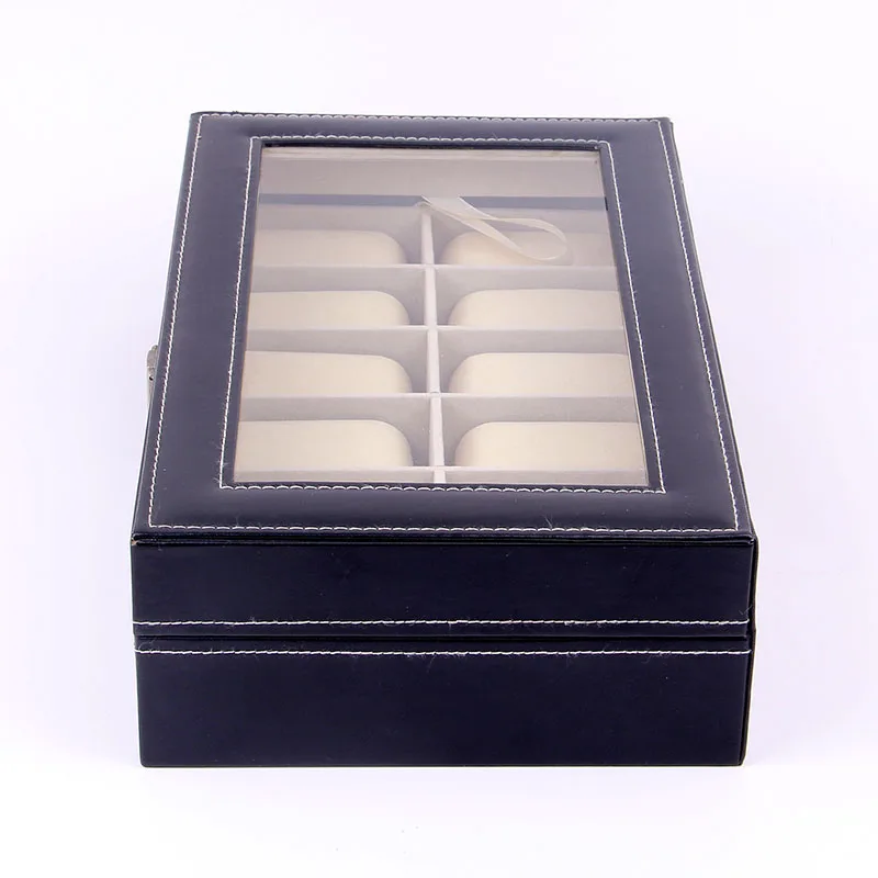 
Wholesale leather watch box 12 grids for gift luxury brand watches storage cases 