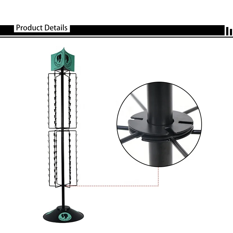 Fixture  Displays Rotating  Floor Standing Metal Clip Strip Snack Display Rack