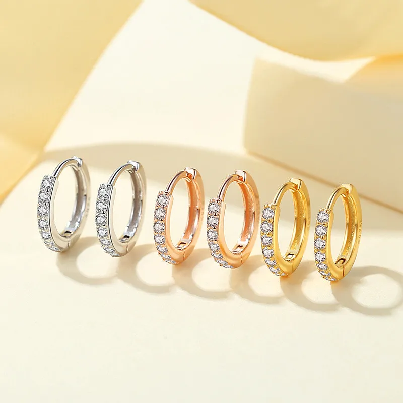 Stainless Steel Hoop Earrings set for women 4 piece Crystal Zirconia Tragus Piercing Jewelry