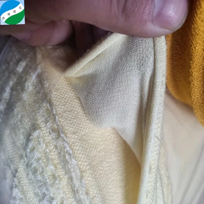 Tecido knitted cheapest price stock lot polyester cotton french terry towel cloth fabric for sportswear