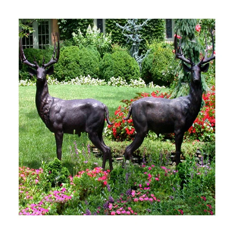 
Modern outdoor life size garden decoration cast bronze brass deer statue sculptures for sale 