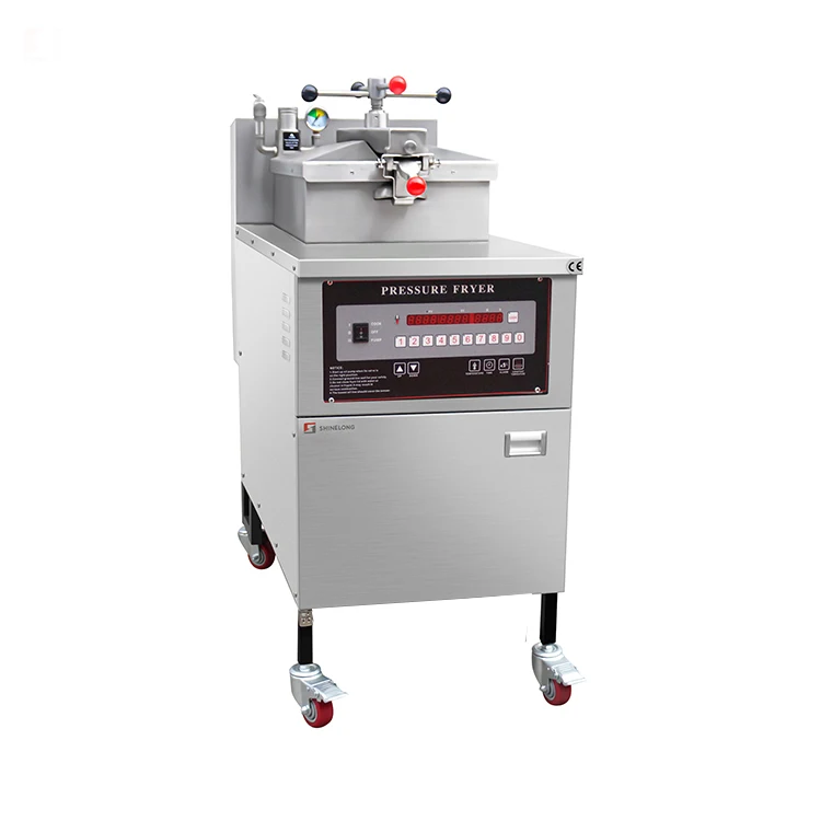 Commercial Electric/Gas Pressure Chicken Fryer with Computer Panel and Oil Filter System