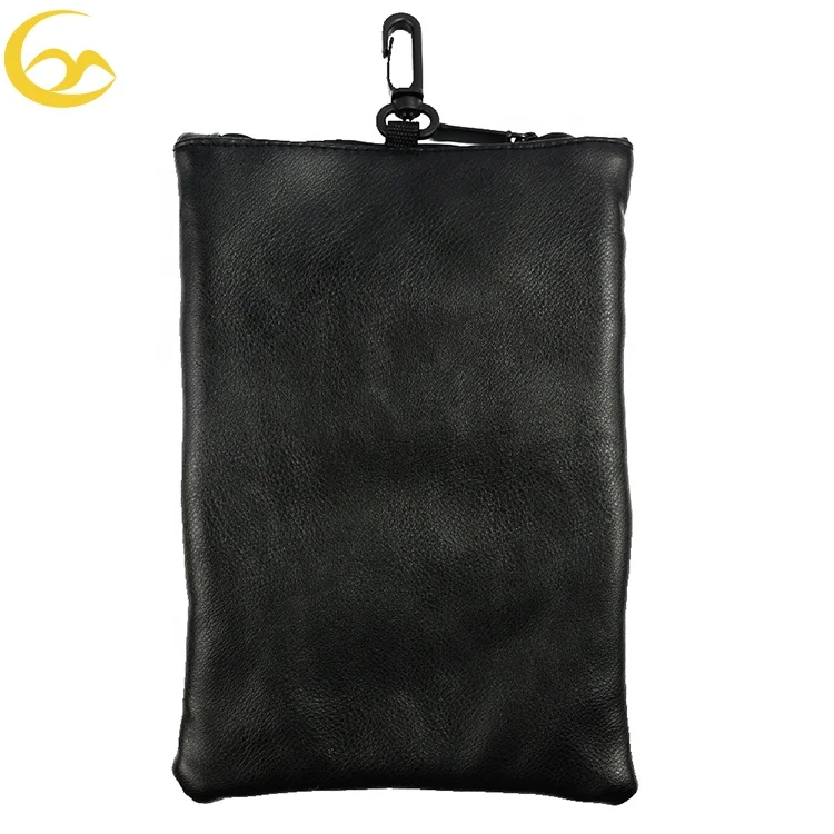 Wholesale Custom Golf Tee Pouch Ball Pouch Bag with Metal Clip Zipper Golf Pouch