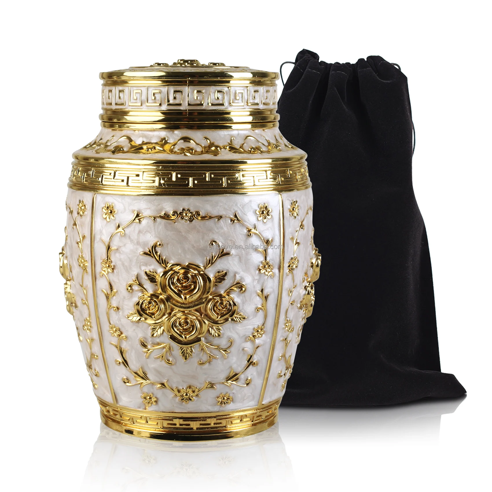 Luxury style for Human Ashes Medium Decorative Urns for Adult Beauty Flower Urns
