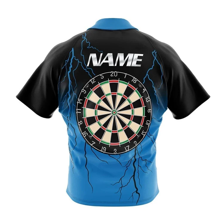 Customized Dart Team Button up Dart Shirt Full Digital Printing Custom Design Darts Shirts With Pocket Sublimated Polo Jersey