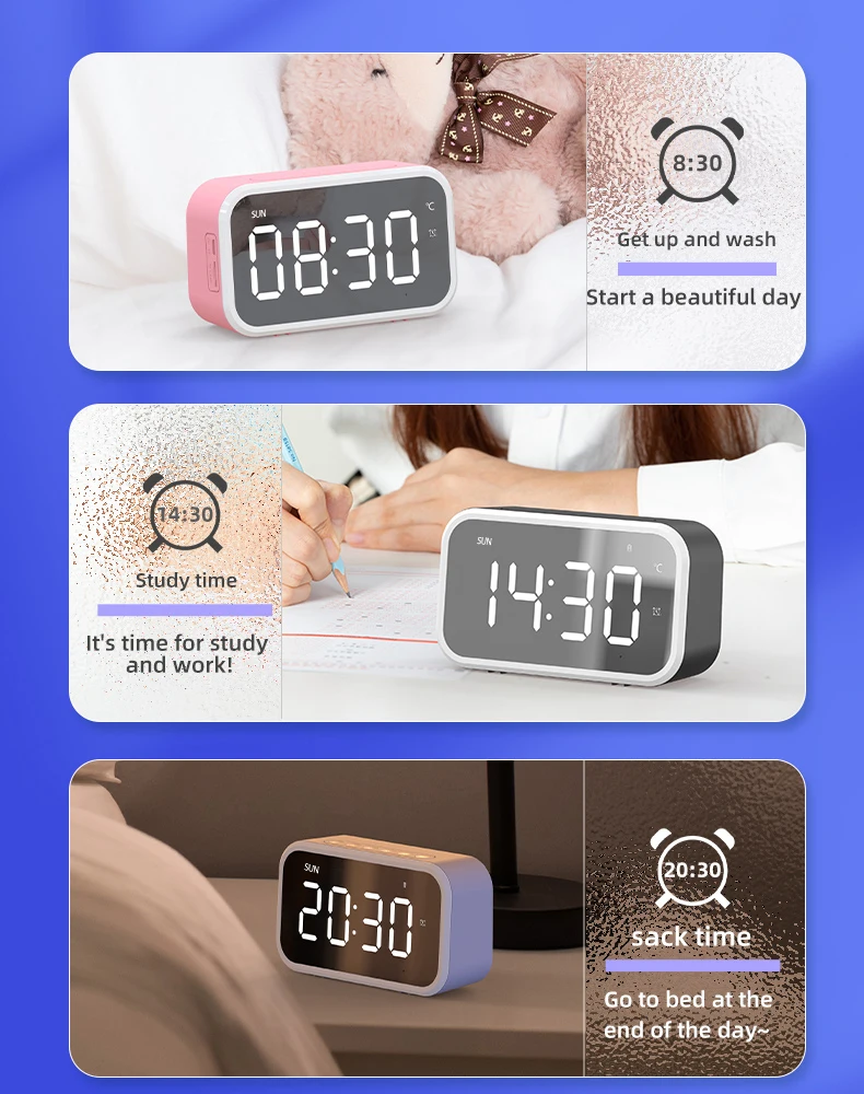 Multifunction Smart Table Clocks With Voice Prompt Mini Speaker Bluetooth High Quality Bluetooth Speaker Outdoor