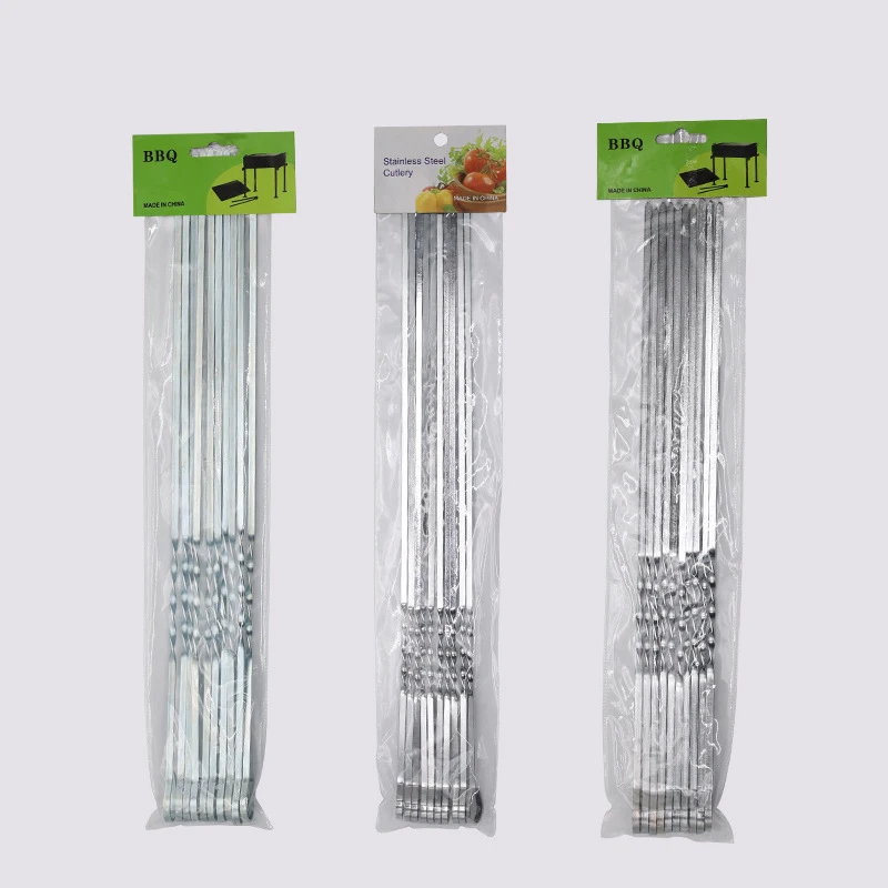 Оптовая цена, палочки для барбекю из нержавеющей стали, дизайн под заказ, металлические палочки для барбекю из нержавеющей стали