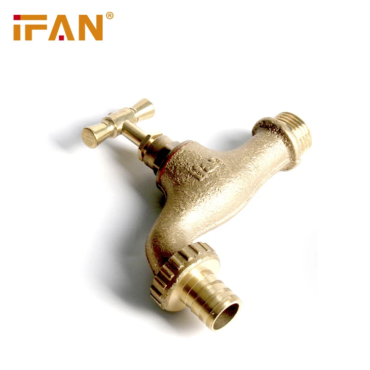 IFAN universal 3/4 inch brass garden water valve 2 way y hose tap brass garden tap brass bibcock
